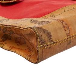 Alviero Martini 1A Classe Geo Print Coated Canvas and Leather Flap Messenger Bag
