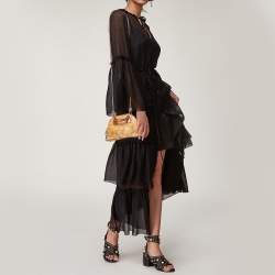 Pre Owned Alviero Martini 1A Classe Brown Geo Print Canvas and Leather Crossbody Bag