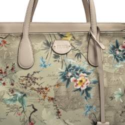 Pre Owned Alviero Martini 1A Classe Multicolor Coated Canvas and Leather Medium Oriental Garden Tote