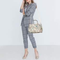 Pre Owned Alviero Martini 1A Classe Multicolor Coated Canvas and Leather Medium Oriental Garden Tote