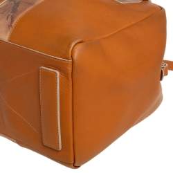 Pre Owned Alviero Martini 1A Classe Tan Leather and Coated Canvas Boston Bag