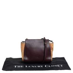Pre Owned Alviero Martini 1A Classe Burgundy Leather and Coated Canvas Crossbody Bag