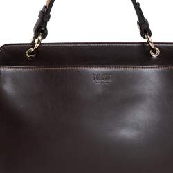 Alviero Martini 1A Classe Dark Brown Leather Tassel String Top Handle Bag