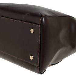 Alviero Martini 1A Classe Dark Brown Leather Tassel String Top Handle Bag