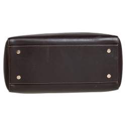 Alviero Martini 1A Classe Dark Brown Leather Tassel String Top Handle Bag
