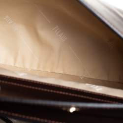 Alviero Martini 1A Classe Dark Brown Leather Tassel String Top Handle Bag