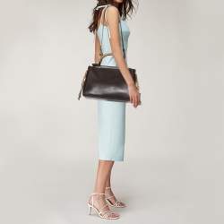 Alviero Martini 1A Classe Dark Brown Leather Tassel String Top Handle Bag