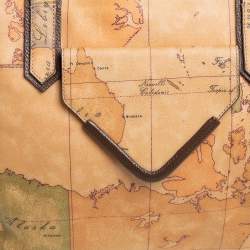 Pre Owned حقيية ساتشل ألفيرو مارتيني 1A كلاس كانفاس طباعة جيو وجلد بني فاتح/بني