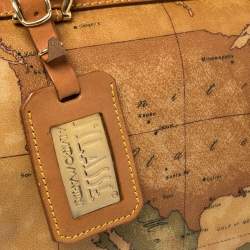 مملوكة مسبقًا Alviero Martini 1A Classe Tan Geo Classic Print Coated Canvas Satchel