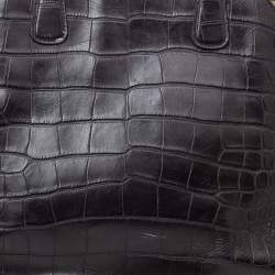Pre Owned Alviero Martini Coated Canvas And Embossed Croc Leather Tote
