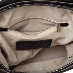 Pre Owned Alviero Martini Coated Canvas And Embossed Croc Leather Tote