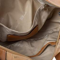 Pre Owned Alviero Martini 1A Classe Tan Geo Classic Print Coated Canvas Satchel