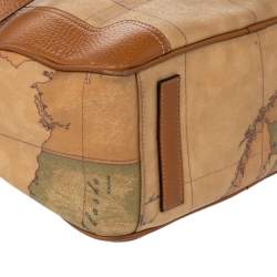 Pre Owned Alviero Martini 1A Classe Tan Geo Classic Print Coated Canvas Satchel