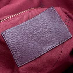 Pre Owned Alviero Martini 1A Classe Tan/Purple Geo Print Coated Canvas and Leather Shoulder Bag