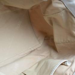 Pre Owned Alviero Martini 1A Classe Tan Geo Print Coated Canvas and Leather Drawstring Shoulder Bag