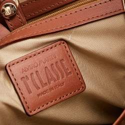 Pre Owned Alviero Martini 1A Classe Tan Geo Print Coated Canvas And Leather Tote