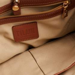 Pre Owned Alviero Martini 1A Classe Tan Geo Print Coated Canvas And Leather Tote