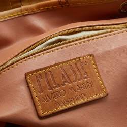 Alviero Martini 1A Classe Tan Geo Print Coated Canvas and Leather Backpack