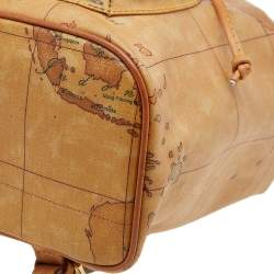 Alviero Martini 1A Classe Tan Geo Print Coated Canvas and Leather Backpack