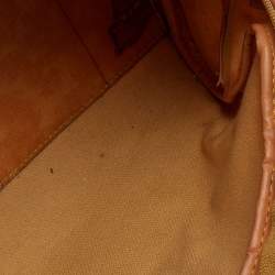 Pre Owned Alviero Martini 1A Classe Tan Geo Print Coated Canvas and Leather Satchel