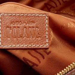 Pre Owned Alviero Martini 1A Classe Tan/Brown Geo Print Coated Canvas and Leather Satchel
