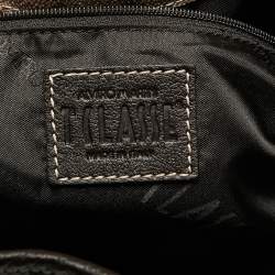 Pre Owned Alviero Martini 1A Classe Brown/Beige Coated Canvas and Leather Geo Classic Bucket Bag