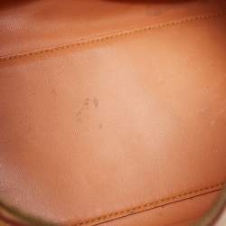 Pre Owned Alviero Martini 1A Classe Brown Geo Print Coated Canvas And Leather Satchel