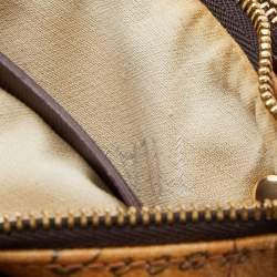 Alivero Martini 1A Classe Burgundy/Beige Leather and Coated Canvas Zip Crossbody Bag
