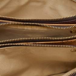 Alivero Martini 1A Classe Burgundy/Beige Leather and Coated Canvas Zip Crossbody Bag