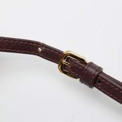 Alivero Martini 1A Classe Burgundy/Beige Leather and Coated Canvas Zip Crossbody Bag