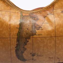 Pre Owned Alviero Martini 1A Classe Coated Canvass and Leather Zip Shoulder Bag