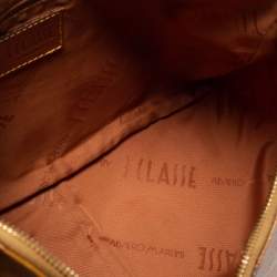 Pre Owned Alviero Martini 1A Classe Coated Canvass and Leather Zip Shoulder Bag