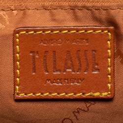 Pre Owned Alviero Martini 1A Classe Coated Canvass and Leather Zip Shoulder Bag