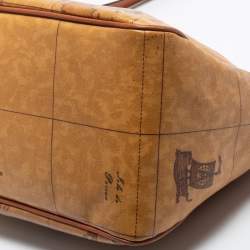 Pre Owned Alviero Martini 1A Classe Coated Canvass and Leather Zip Shoulder Bag