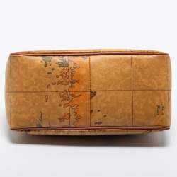 Pre Owned Alviero Martini 1A Classe Coated Canvass and Leather Zip Shoulder Bag