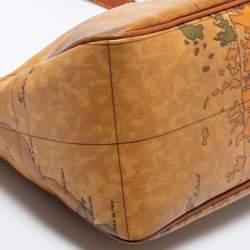 Pre Owned Alviero Martini 1A Classe Coated Canvass and Leather Zip Shoulder Bag