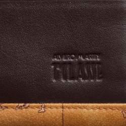 Pre Owned Alviero Martini 1A Classe Tan Geo Print Coated Canvas and Leather Flap Continental Wallet