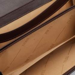 Pre Owned Alviero Martini 1A Classe Tan Geo Print Coated Canvas and Leather Flap Continental Wallet