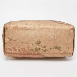 Alviero Martini 1A Classe Gold/Bronze Geo Classic Print Coated Canvas and Leather Boston Satchel