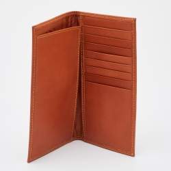 Pre Owned Alviero Martini 1A Classe Tan Geo Print Coated Canvas and Leather Flap Continental Wallet