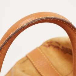 Pre Owned Alviero Martini 1A Classe Tan Coated Canvas and Leather Bauletto Boston Bag