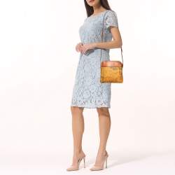 Pre Owned Alviero Martini 1A Classe Coated Canvas and Leather Zip Crossbody Bag