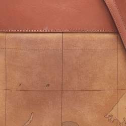 Pre Owned Alviero Martini 1A Classe Coated Canvas and Leather Zip Crossbody Bag