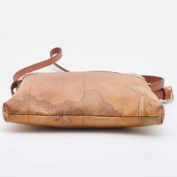 Pre Owned Alviero Martini 1A Classe Coated Canvas and Leather Zip Crossbody Bag