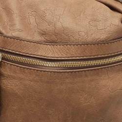 Pre Owned Alviero Martini 1A Classe Brown Map Embossed Leather Hobo