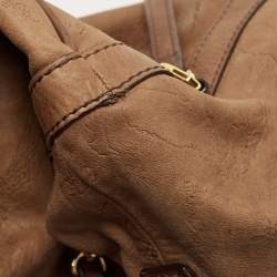 Pre Owned Alviero Martini 1A Classe Brown Map Embossed Leather Hobo