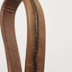 Pre Owned Alviero Martini 1A Classe Brown Map Embossed Leather Hobo