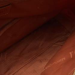 Pre Owned Alviero Martini 1A Classe Tan Geo Printed Coated Canvas Zip Shoulder Bag