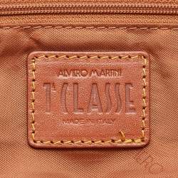 Pre Owned Alviero Martini 1A Classe Tan Geo Printed Coated Canvas Zip Shoulder Bag