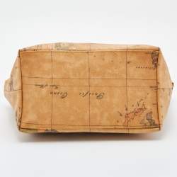 Pre Owned Alviero Martini 1A Classe Tan Geo Printed Coated Canvas Zip Shoulder Bag